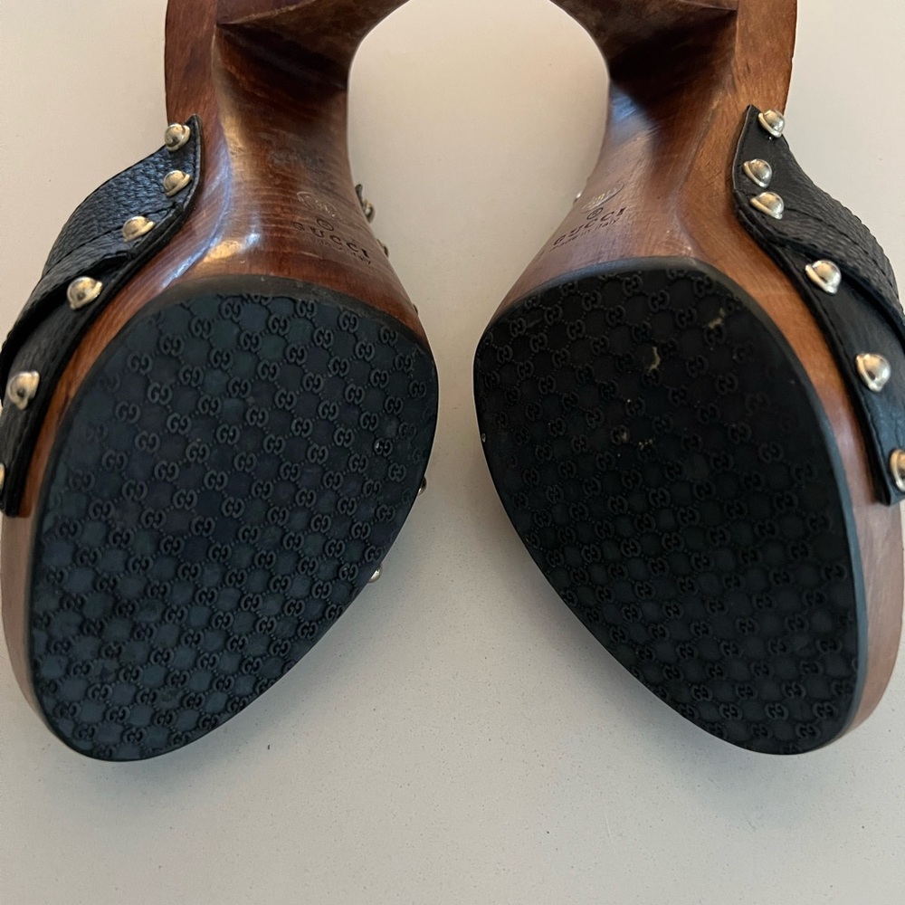 Gucci Black Leather Horsebit Mules with Silver Hardware 38.5C - Picture 5 of 8